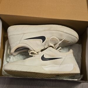 Nike Cream and Black Athletic Shoes
